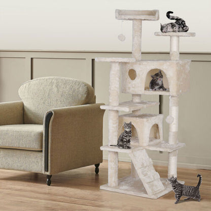 55" Multi-Level Cat Tree Tower Activity Center Playing House Condo 6 Colors