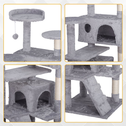 55" Multi-Level Cat Tree Tower Activity Center Playing House Condo 6 Colors