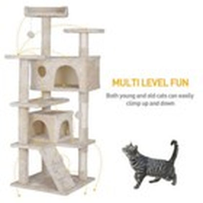 55" Multi-Level Cat Tree Tower Activity Center Playing House Condo 6 Colors