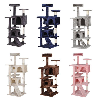 55" Multi-Level Cat Tree Tower Activity Center Playing House Condo 6 Colors