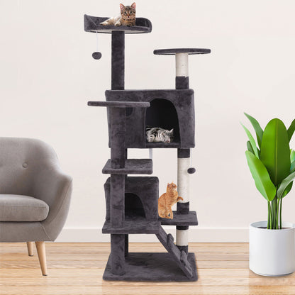 55" Multi-Level Cat Tree Tower Activity Center Playing House Condo 6 Colors