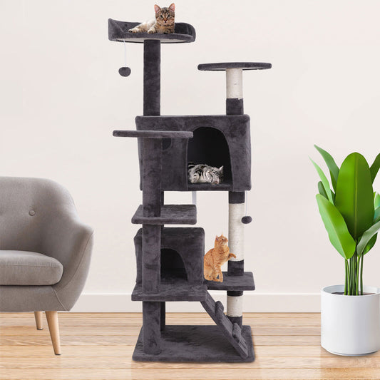 55" Multi-Level Cat Tree Tower Activity Center Playing House Condo 6 Colors
