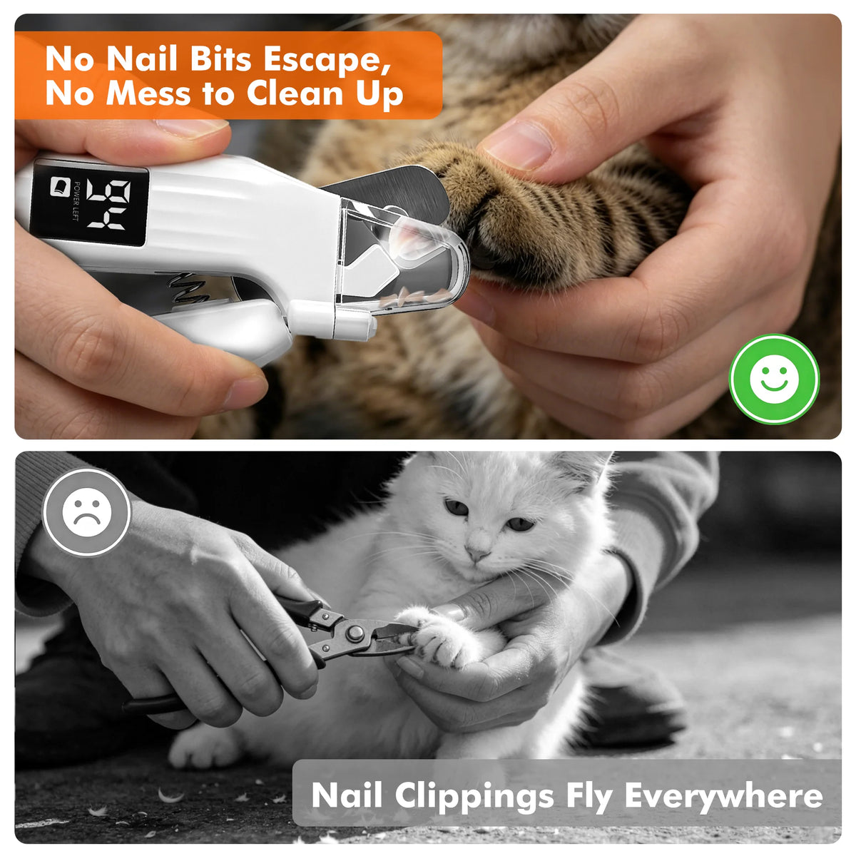 2 in 1 Dog Nail Clipper and Grinder with Lights, Quiet Pet Nail Trimmer for Large,Medium & Small Dogs Cats
