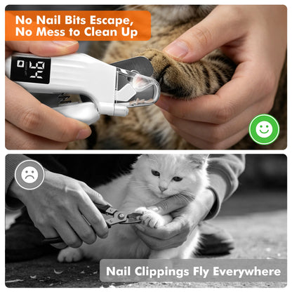 2 in 1 Dog Nail Clipper and Grinder with Lights, Quiet Pet Nail Trimmer for Large,Medium & Small Dogs Cats