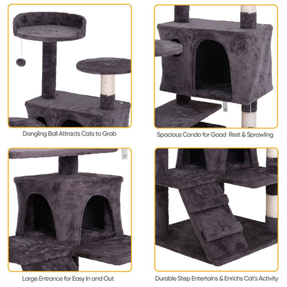 55" Multi-Level Cat Tree Tower Activity Center Playing House Condo 6 Colors