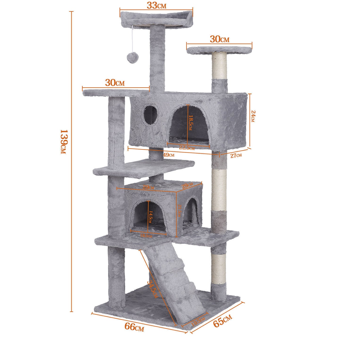 55" Multi-Level Cat Tree Tower Activity Center Playing House Condo 6 Colors