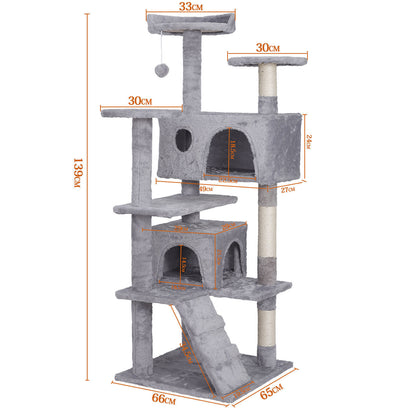 55" Multi-Level Cat Tree Tower Activity Center Playing House Condo 6 Colors