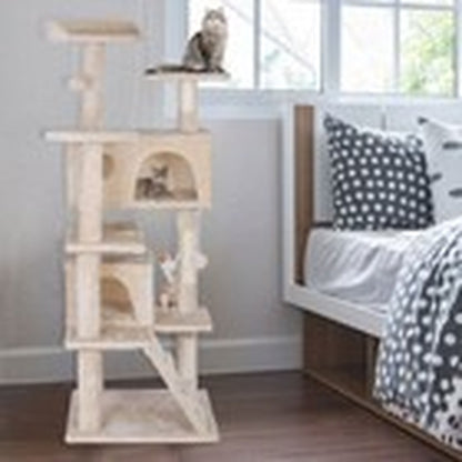 55" Multi-Level Cat Tree Tower Activity Center Playing House Condo 6 Colors