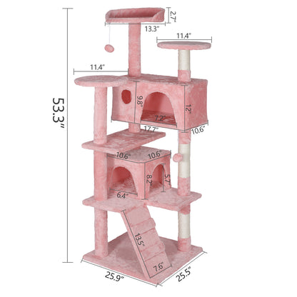 55" Multi-Level Cat Tree Tower Activity Center Playing House Condo 6 Colors