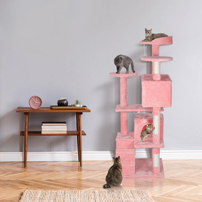 55" Multi-Level Cat Tree Tower Activity Center Playing House Condo 6 Colors