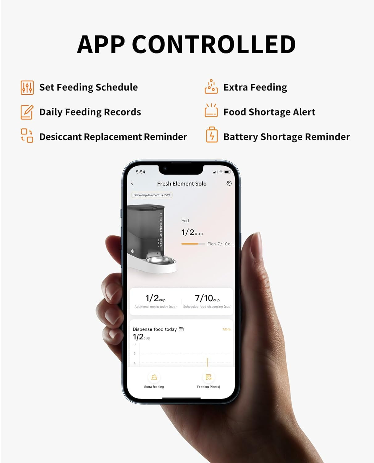 PETKIT Automatic Cat Feeder, 2.4G Wifi Automatic Dog Feeder, App Control Pet Food Dispenser with Triple Fresh-Lock System, Schedule Feeding, Food Shortage Alert, Dual Power-Charge&Battery,3L Capacity