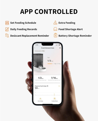 PETKIT Automatic Cat Feeder, 2.4G Wifi Automatic Dog Feeder, App Control Pet Food Dispenser with Triple Fresh-Lock System, Schedule Feeding, Food Shortage Alert, Dual Power-Charge&Battery,3L Capacity