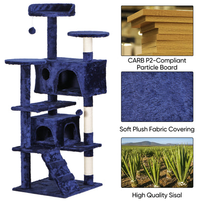 55" Multi-Level Cat Tree Tower Activity Center Playing House Condo 6 Colors