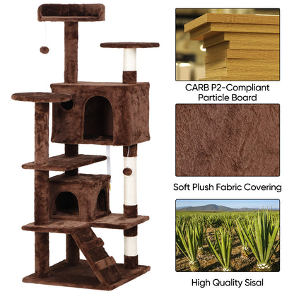 55" Multi-Level Cat Tree Tower Activity Center Playing House Condo 6 Colors