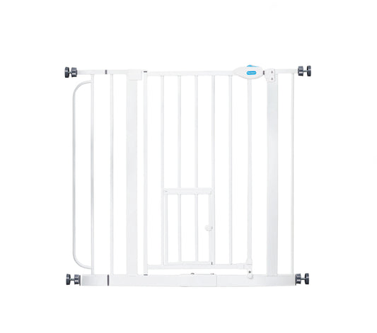 Carlson 30" Extra Tall Walk-Through Pet Gate, 29"-38.5" Wide, Small Door, White