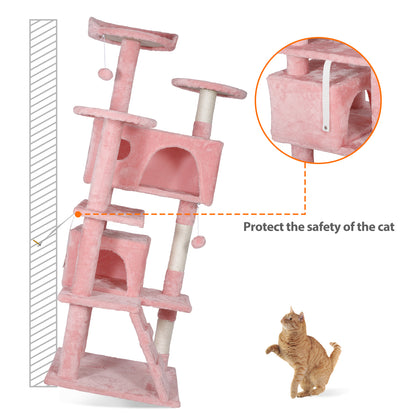 55" Multi-Level Cat Tree Tower Activity Center Playing House Condo 6 Colors