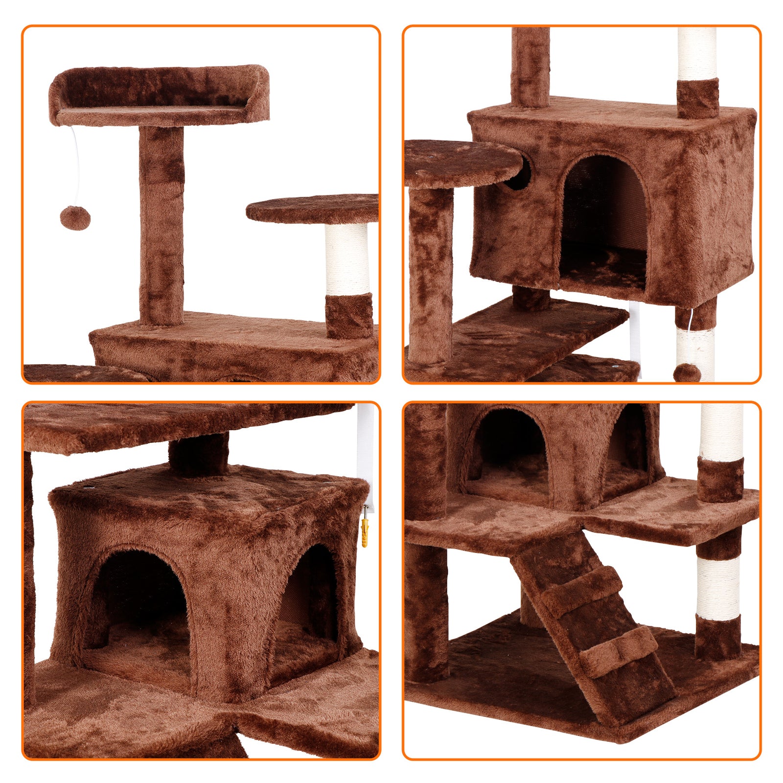 55" Multi-Level Cat Tree Tower Activity Center Playing House Condo 6 Colors