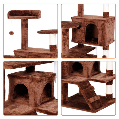 55" Multi-Level Cat Tree Tower Activity Center Playing House Condo 6 Colors
