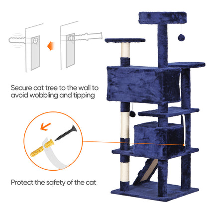 55" Multi-Level Cat Tree Tower Activity Center Playing House Condo 6 Colors