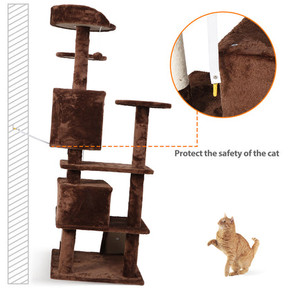 55" Multi-Level Cat Tree Tower Activity Center Playing House Condo 6 Colors