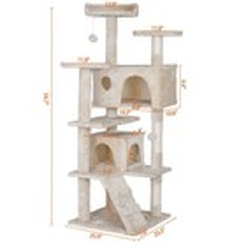55" Multi-Level Cat Tree Tower Activity Center Playing House Condo 6 Colors