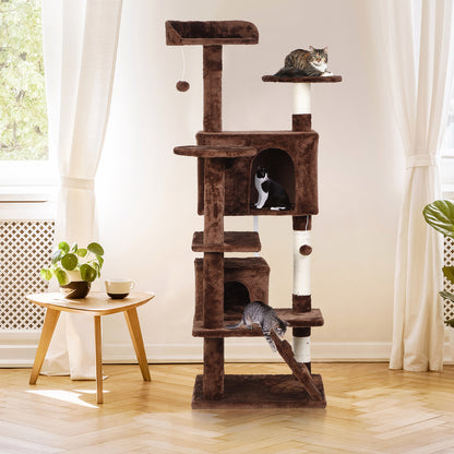 55" Multi-Level Cat Tree Tower Activity Center Playing House Condo 6 Colors