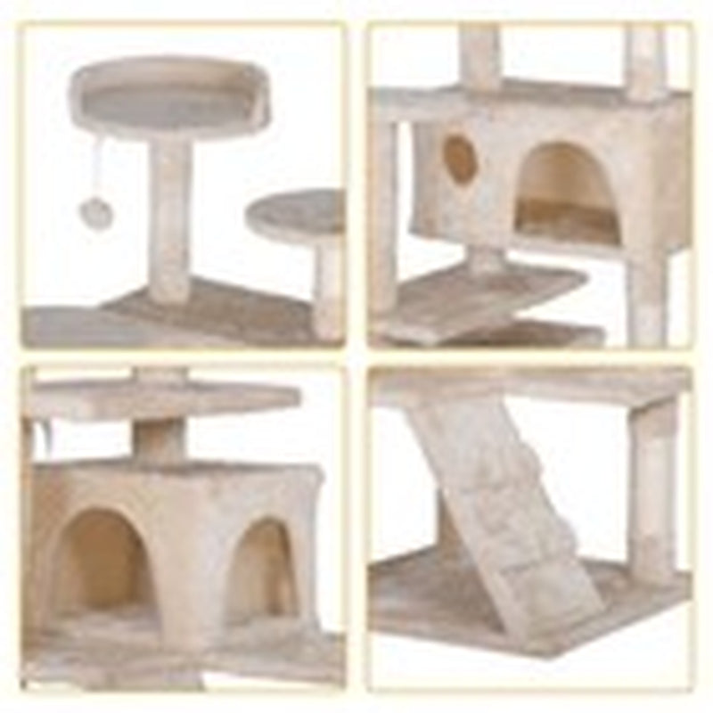 55" Multi-Level Cat Tree Tower Activity Center Playing House Condo 6 Colors