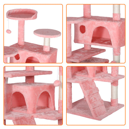 55" Multi-Level Cat Tree Tower Activity Center Playing House Condo 6 Colors