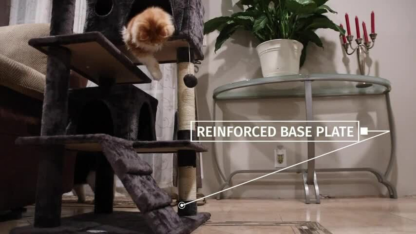 55" Multi-Level Cat Tree Tower Activity Center Playing House Condo 6 Colors