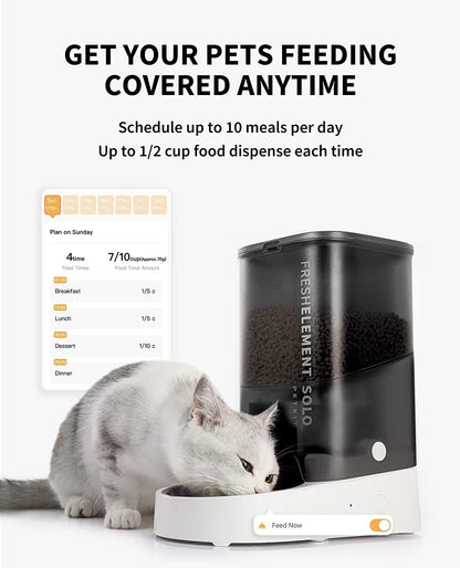 PETKIT Automatic Cat Feeder, 2.4G Wifi Automatic Dog Feeder, App Control Pet Food Dispenser with Triple Fresh-Lock System, Schedule Feeding, Food Shortage Alert, Dual Power-Charge&Battery,3L Capacity