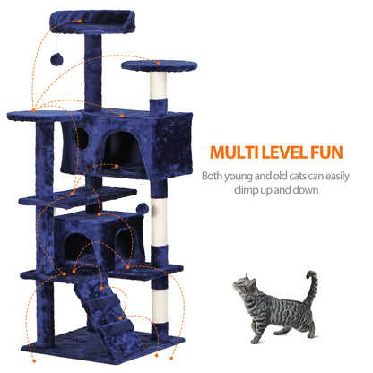 55" Multi-Level Cat Tree Tower Activity Center Playing House Condo 6 Colors