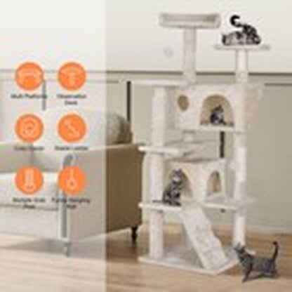 55" Multi-Level Cat Tree Tower Activity Center Playing House Condo 6 Colors